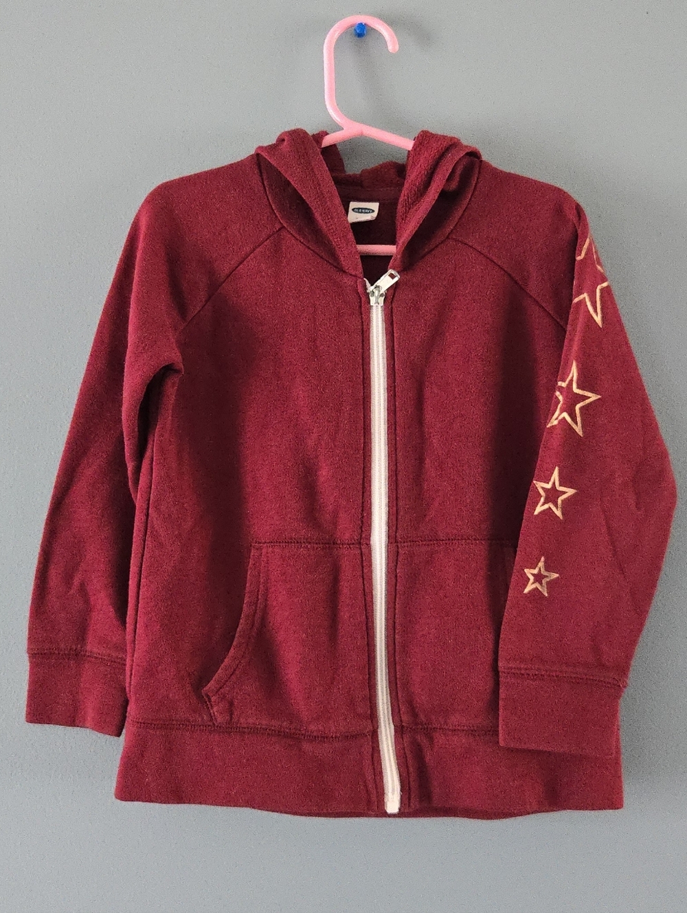 *Back To School* XS (5) Girls Zip-up Hoodie With Gold Stars